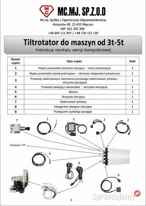 Głowica Tiltarotator do koparki 36t Biłgoraj