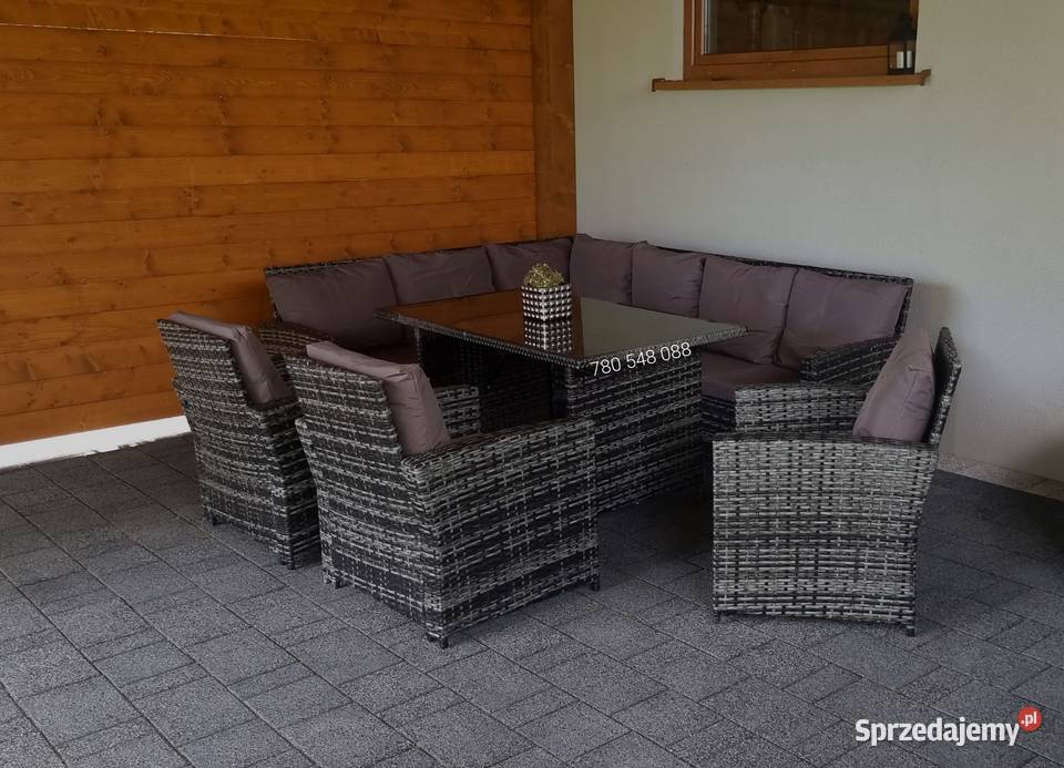 NOWY zestaw meble ogrodowe 10 osobowe narożnik Zestawy mebli ogrodowych Kraków