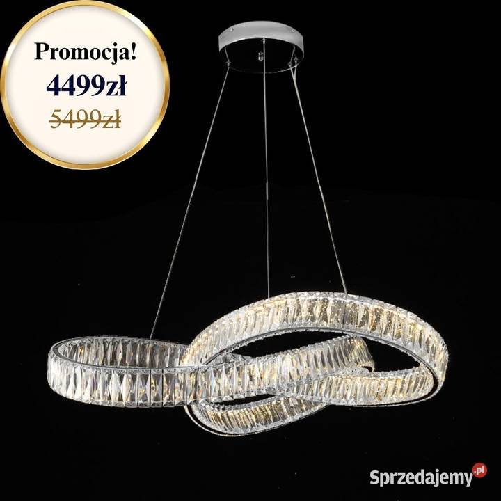 Żyrandol kryształowy nowoczesny srebrny glamour Warszawa