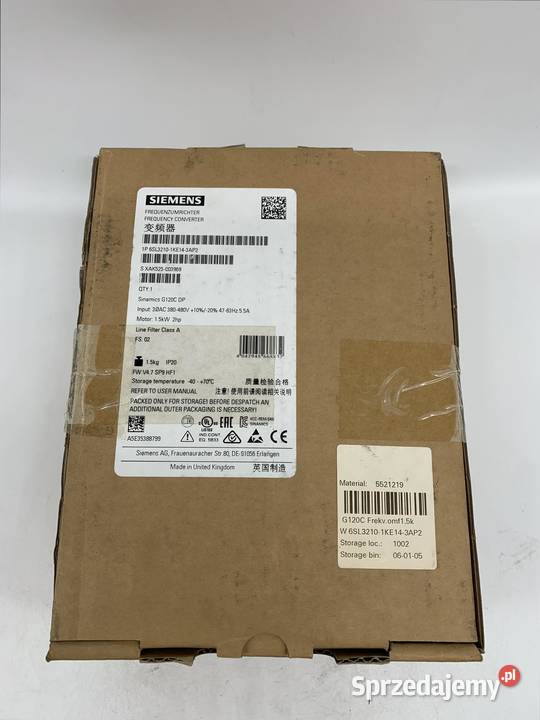 Siemens Sinamics 6SL32101KE143AP2 Pozostałe Warszawa
