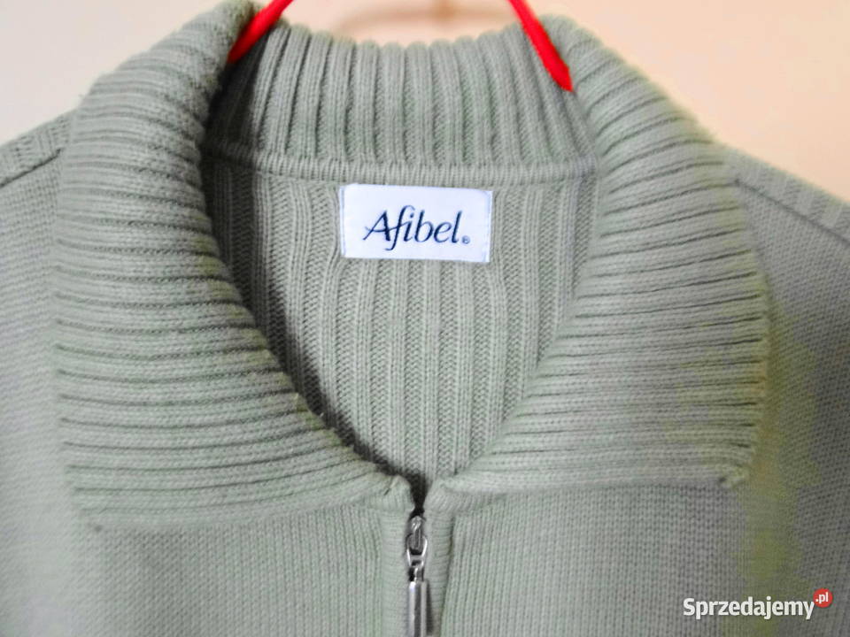 Oliwkowy kardigan 4042 na suwak 2 kieszenie Warszawa