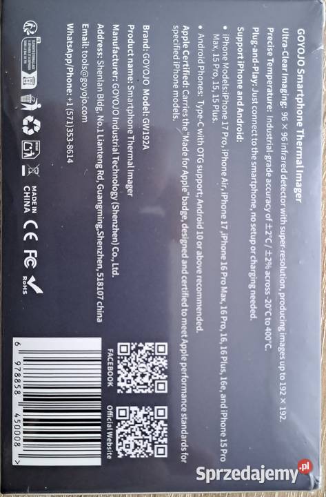 GOYOJO GW192 IR kamera termowizyjna Pozostałe Rumia sprzedam