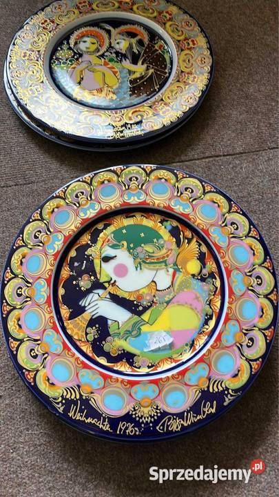 Patera Anioł z lirą Projekt Bjorn Wiinblad Porcelana i szkło Gdańsk sprzedam
