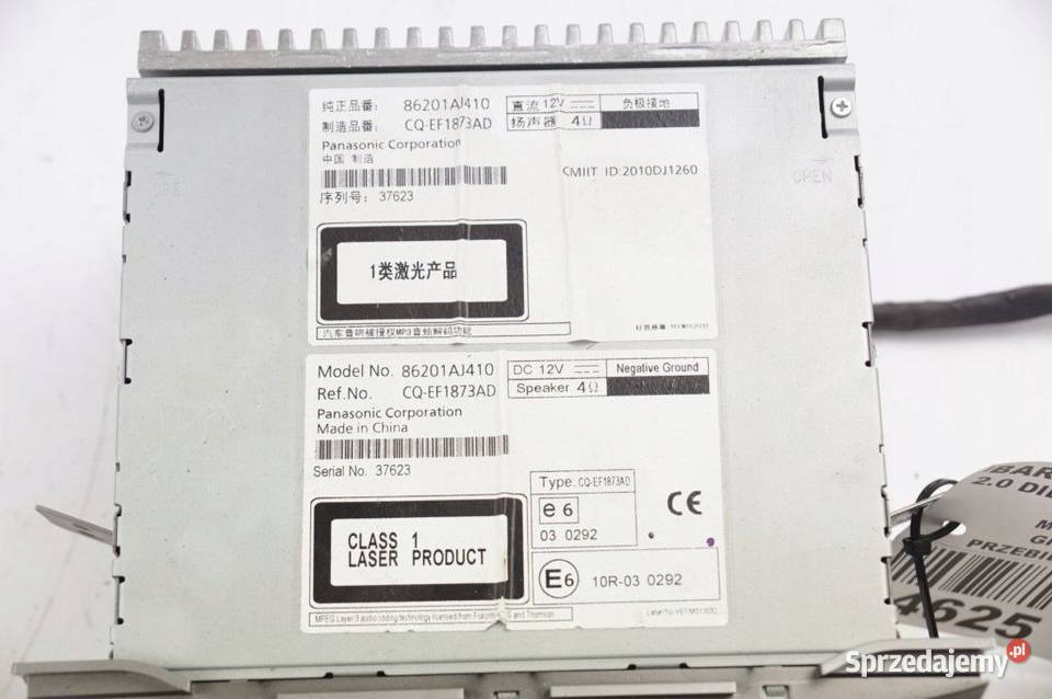 RADIO CD SUBARU LEGACY V 86201AJ410 osobowe Lipno