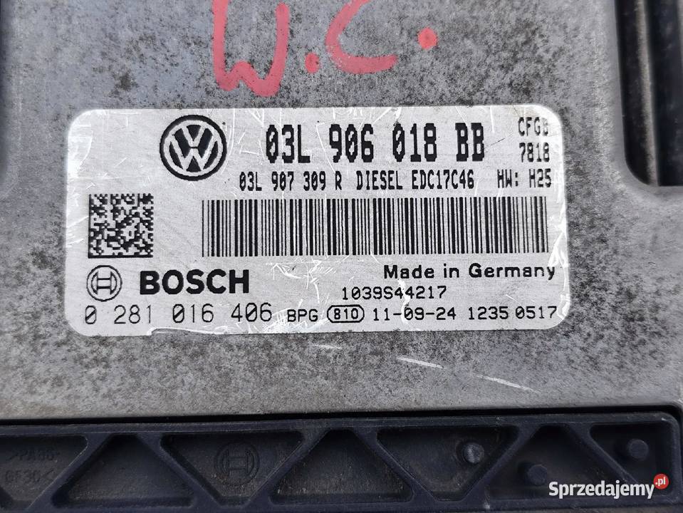 VW GOLF VI 20 TDI KOMPUTER STEROWNIK SILNIKA Przemęt
