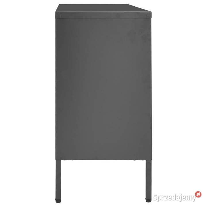 Komoda antracytowa 105x35x70 stal i szkło Meble Warszawa