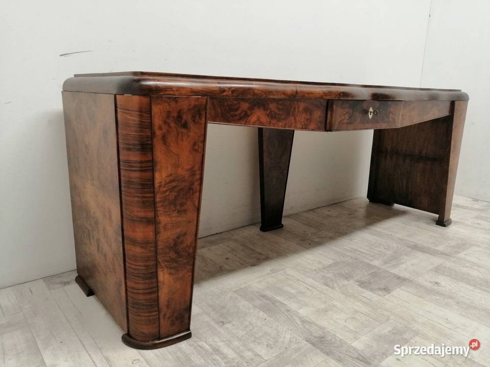 biurko art deco stare do biura orzech duże Radomsko
