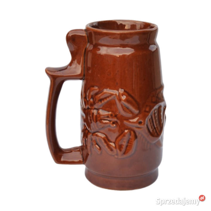 Ceramiczny brązowy kufel SPiLA Bolesławiec brązowy