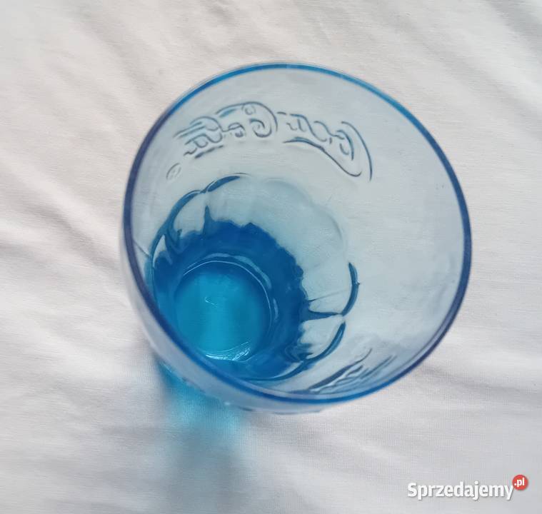 Kolekcjonerska niebieska szklanka Coca Cola