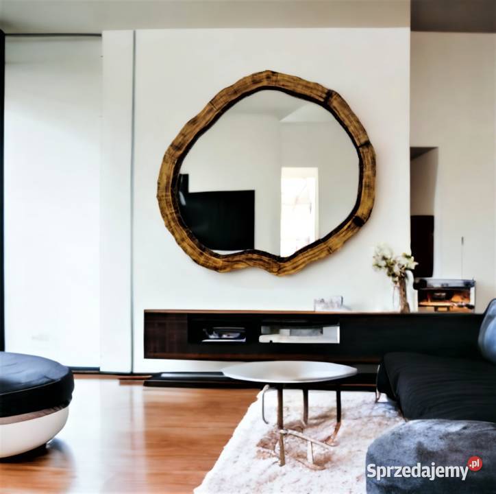 lustra okrągłe drewniane plaster pnia nowoczesna Lustra Rzeszów sprzedam