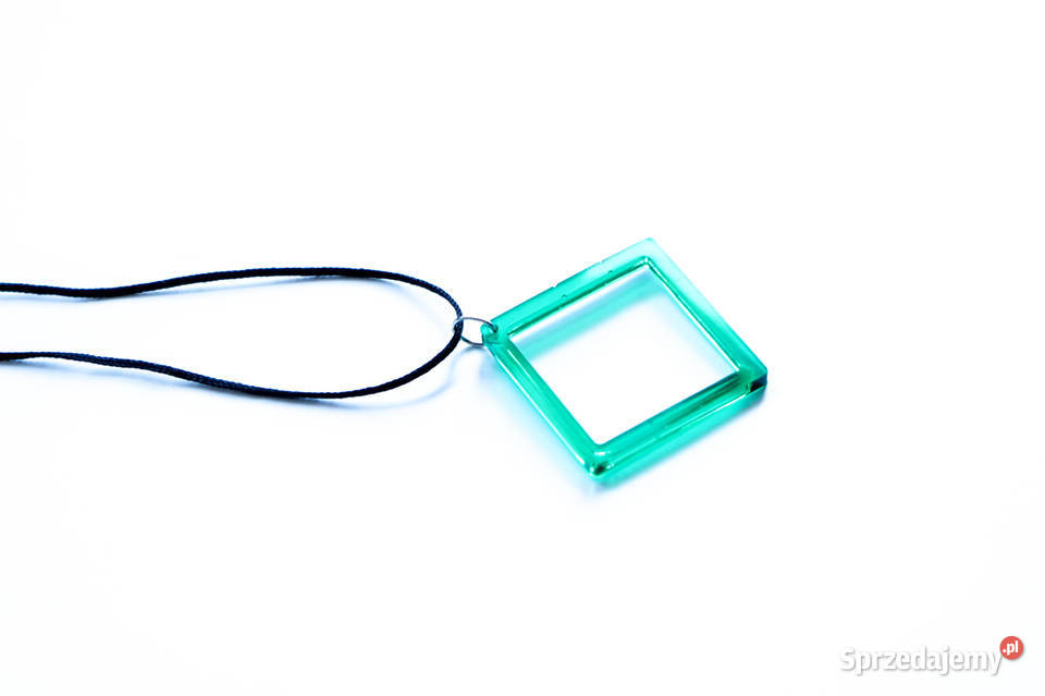 Zielony wisiorek kwadrat z żywicy epoksydowej na mazowieckie Warszawa