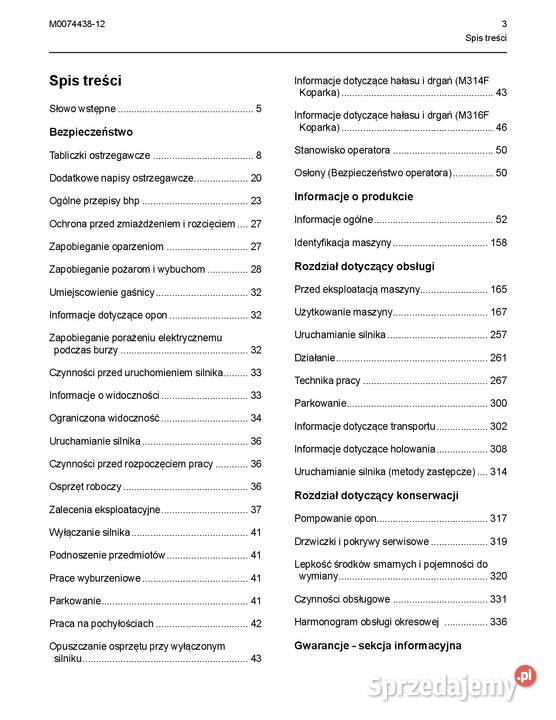 CATERPILLAR M314F M316F kołowa Instrukcja