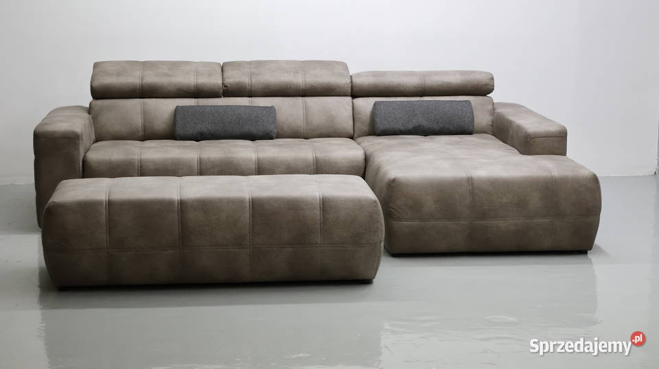 TOL Narożnik szary brązowa regulowane zagłowki 285cm wielkopolskie Poznań