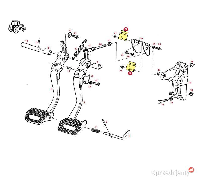 Czujnik hamulca nożnego Fendt H312100070500 Układ hamulcowy podlaskie Białystok