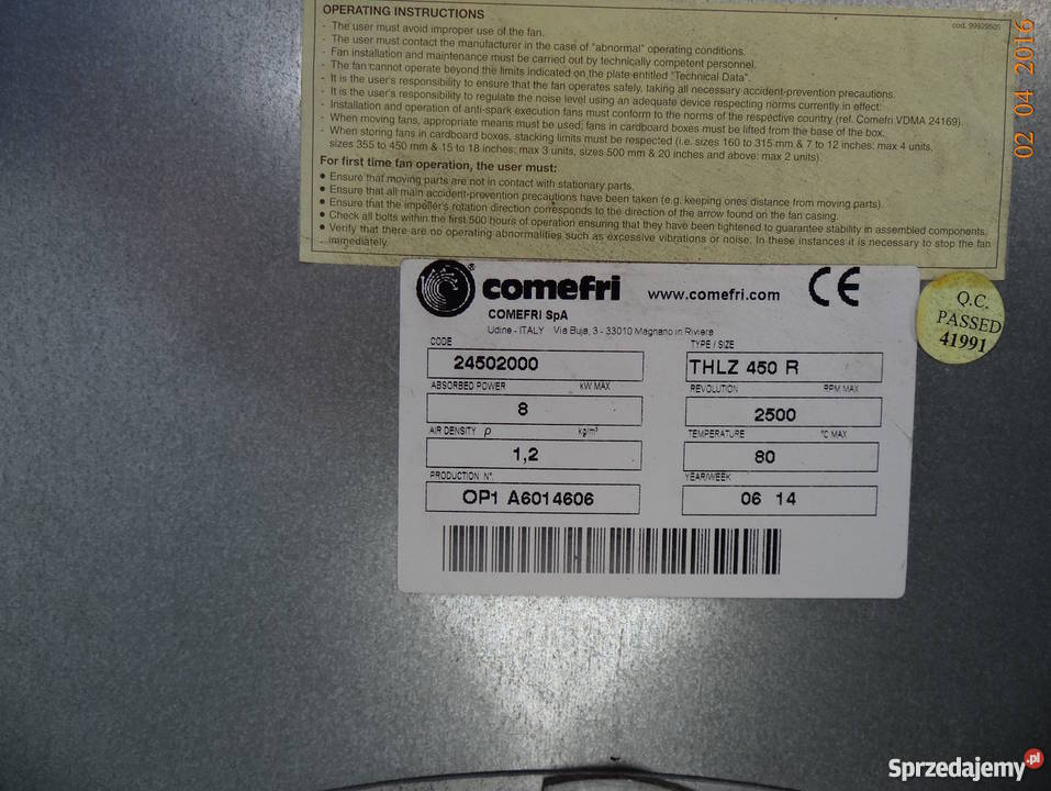 Duży wentylator odśrodkowy 9kw nadmuch dmuchawa lubuskie Żagań