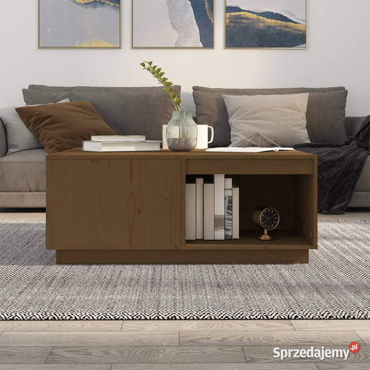Stolik kawowy miodowy brąz 100x101x405 lite Warszawa sprzedam