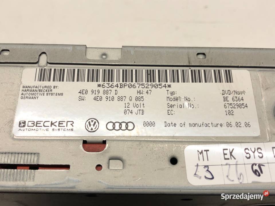 CZYTNIK NAWIGACJI AUDI A6 C6 4E0919887D 0411