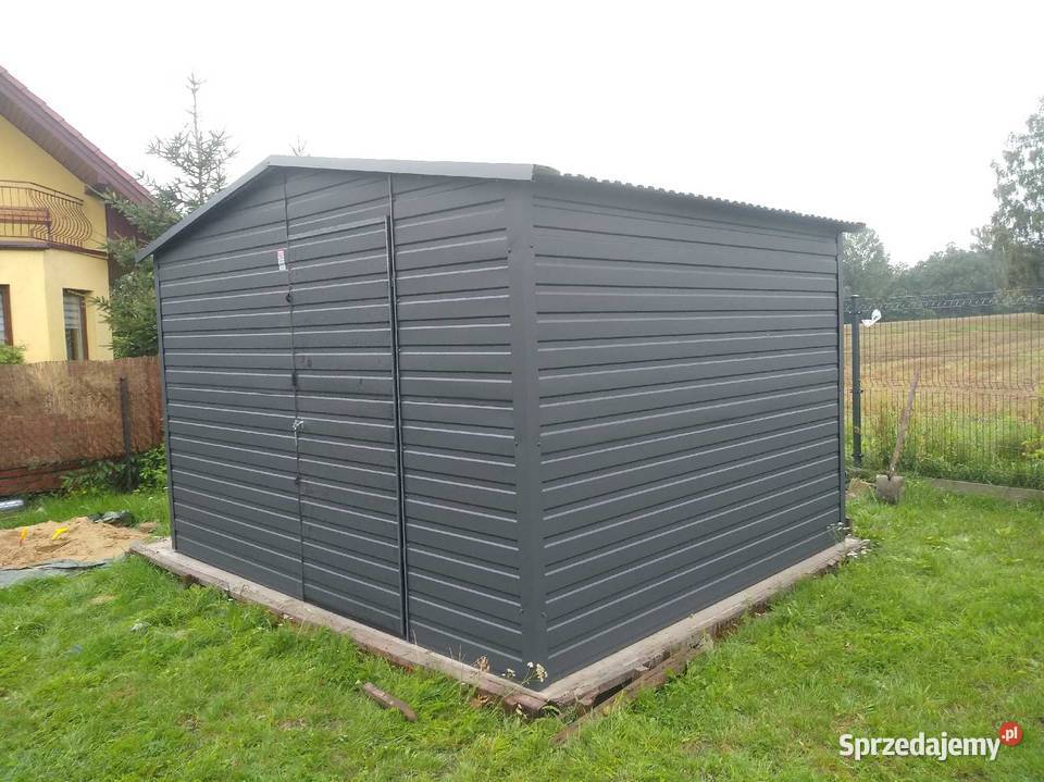 Garaż blaszany dwuspadowy kolor antracyt