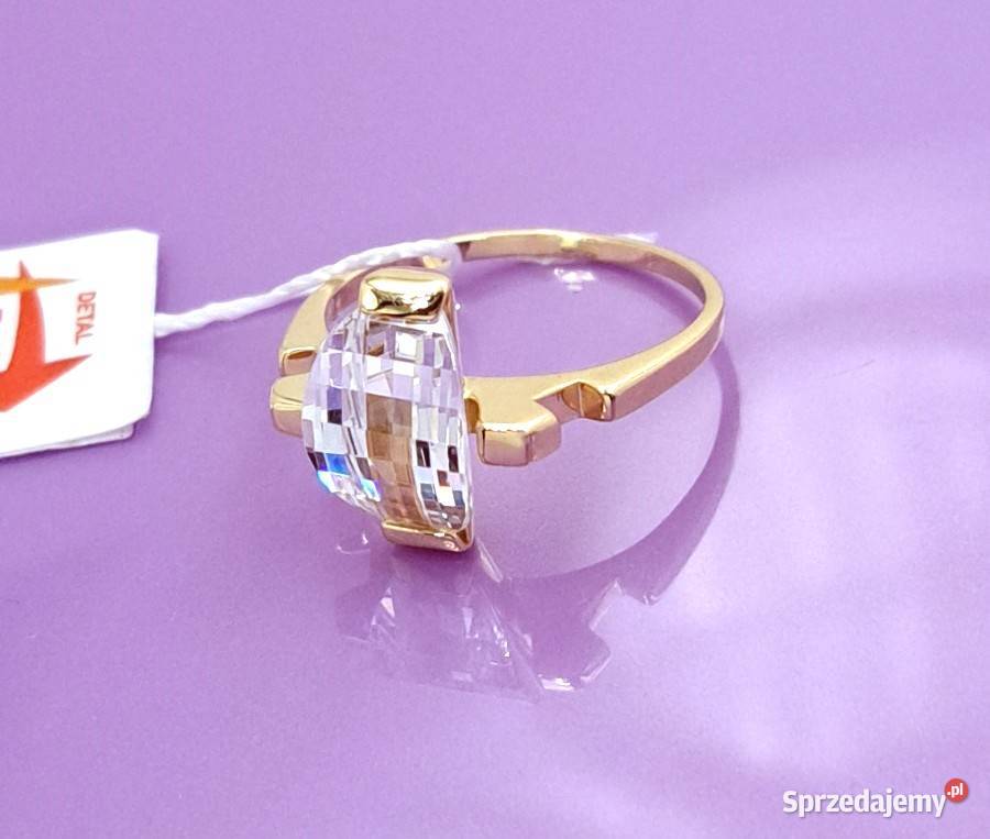 Pierścionek r16 Złoty pr585 Nowoczesny Z974 Poznań