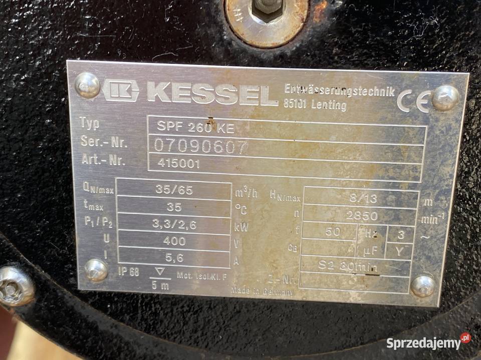 POMPA KESSEL SPF 260KE 245401 Do ŚCIEKÓW Szamba Pozostałe