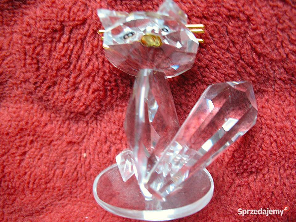 Kot szkło szlifowane kryształowe figurka 45 x 4 Siedlce