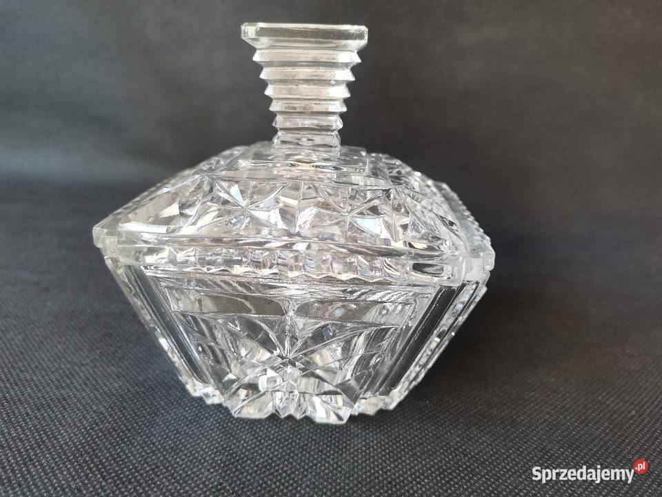 Stara ciekawa bomboniera cukiernica szkło Art Katowice
