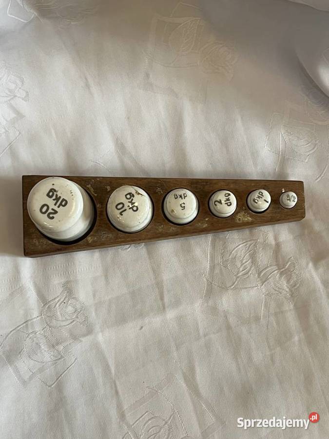 Pełny zestaw ciężarków wagowych PRL Kraków