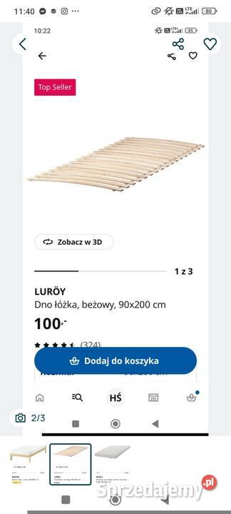 Łóżko IKEA ze stelażem i materacem 90x200 Meble Dla Dziecka Pińczyce
