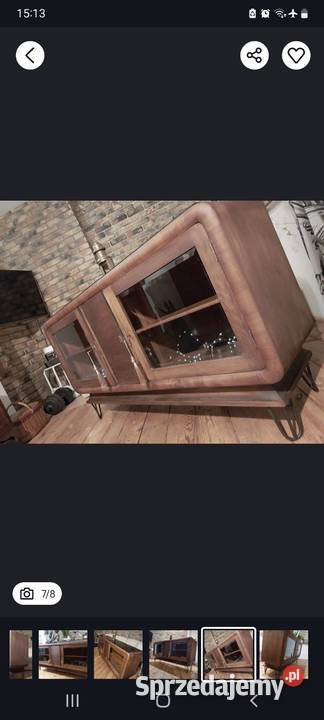 Przedwojenna witryna art deco komoda barek Dom i Ogród
