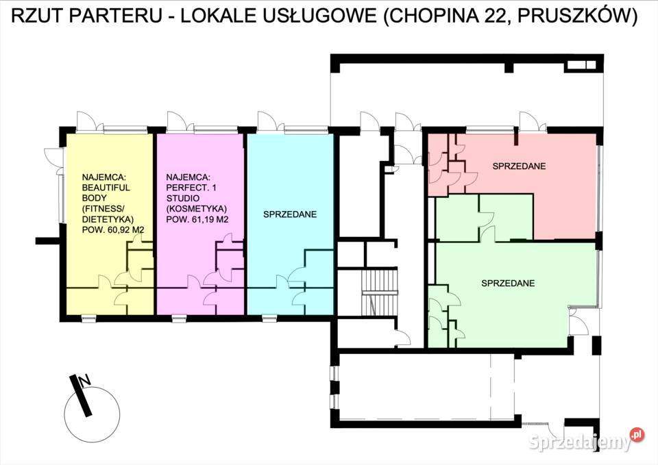 Pruszków Centrum 2 lokale 122m w nowej