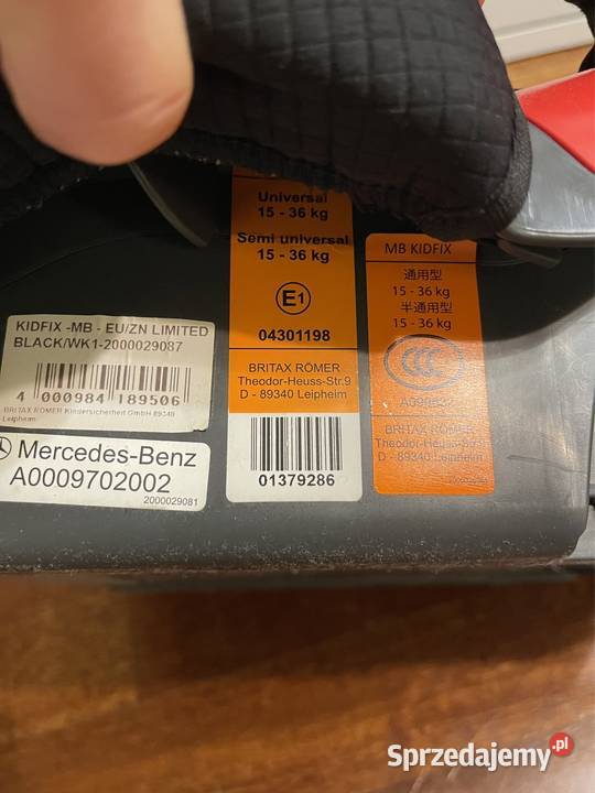 Fotelik samochodowy Mercedes Britax Rmer Isofix mazowieckie Warszawa