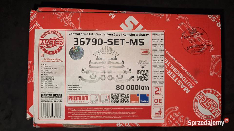 Zestaw zawieszenia MasterSport 36790SETMS Audi kujawsko-pomorskie Płowęż sprzedam