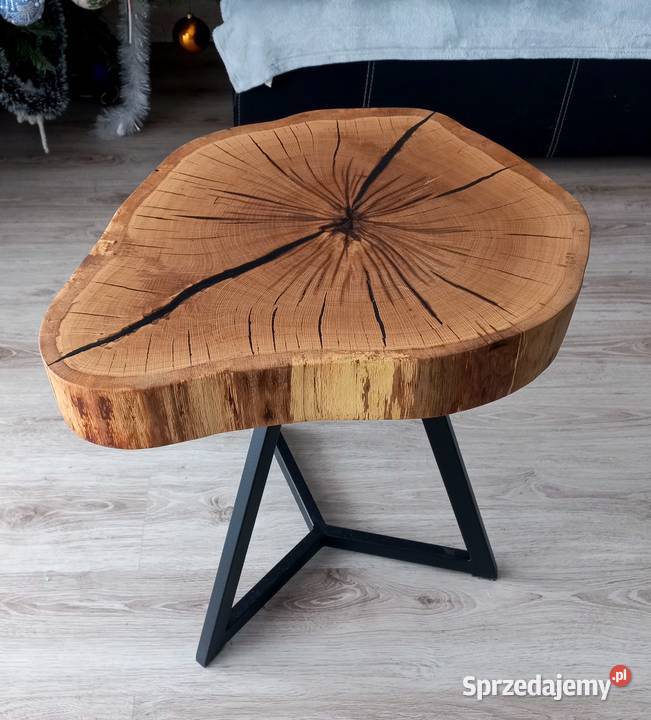 Stolik z litego drewna z żywicą epoksydową Starcza