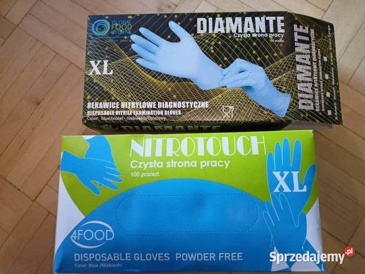 Rękawice jednorazowe nitrylowe bezpudrowe
