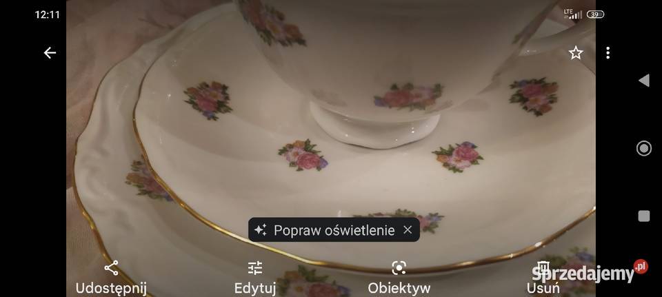 Przepiękny duży zestaw śniadaniowy filiżanka Porcelana i szkło Wrocław