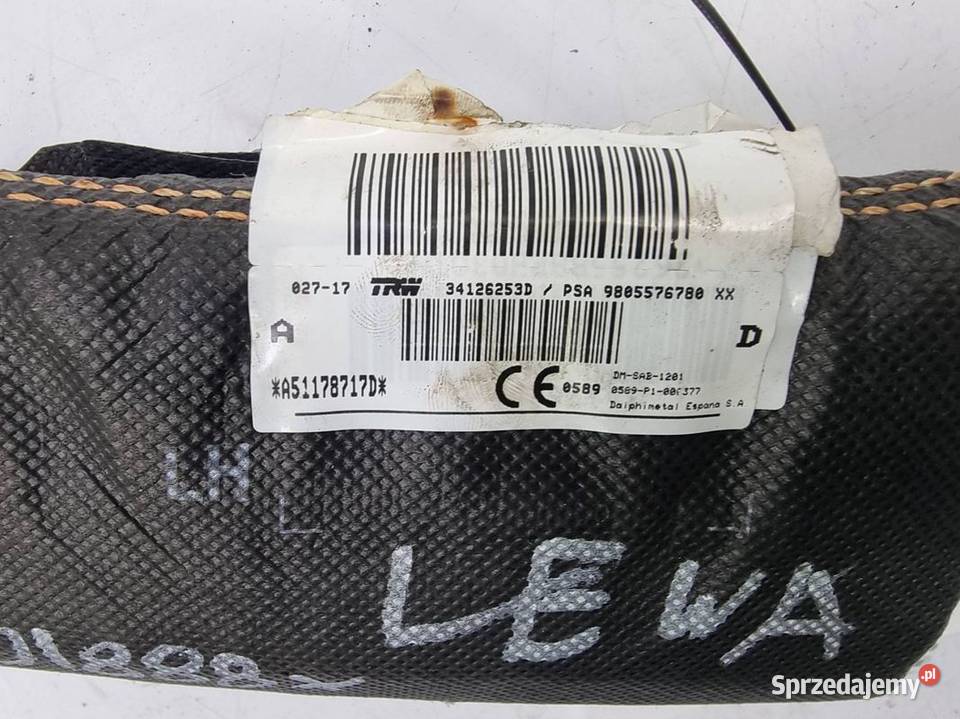 PODUSZKA AIRBAG PEUGEOT 308 9805576780 Pozostałe kujawsko-pomorskie