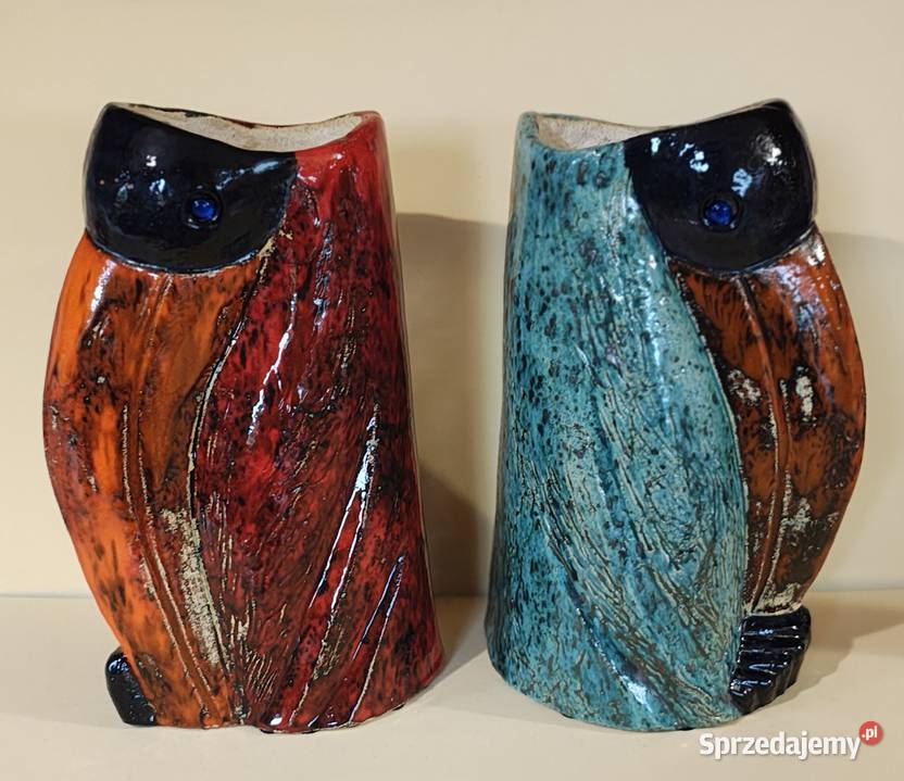 Rzeźba ceramiczna osłonki wazony Olbrzymie małopolskie Tarnów