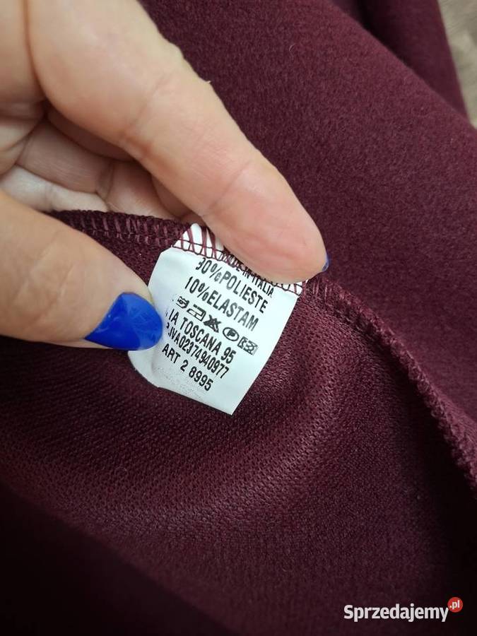 Płaszczyk jesienny bordowy z broszką Przemyśl sprzedam