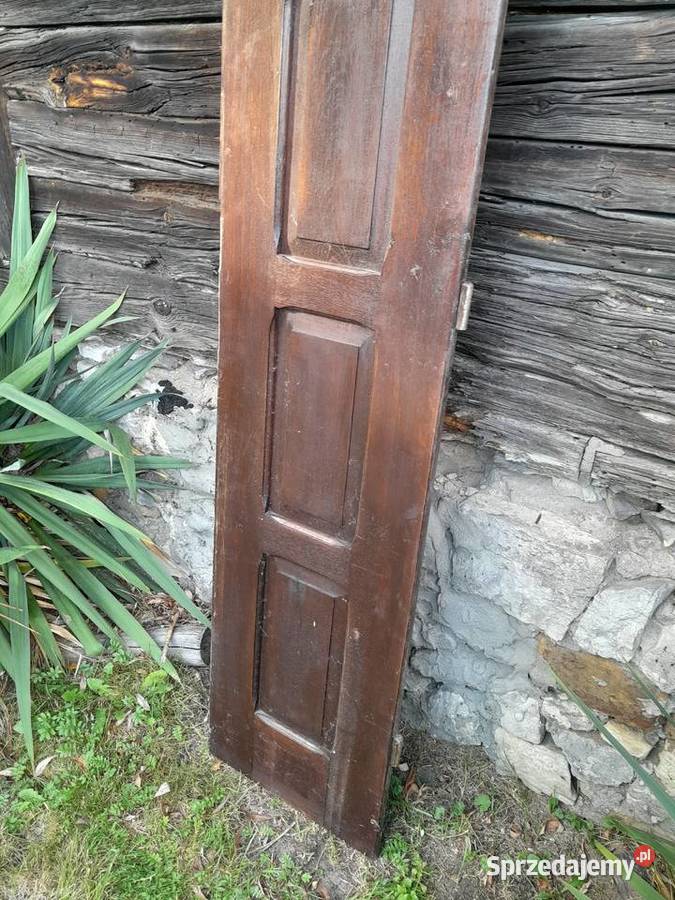 Stare drewniane solidne drzwi vintage retro Dąbrowa Górnicza