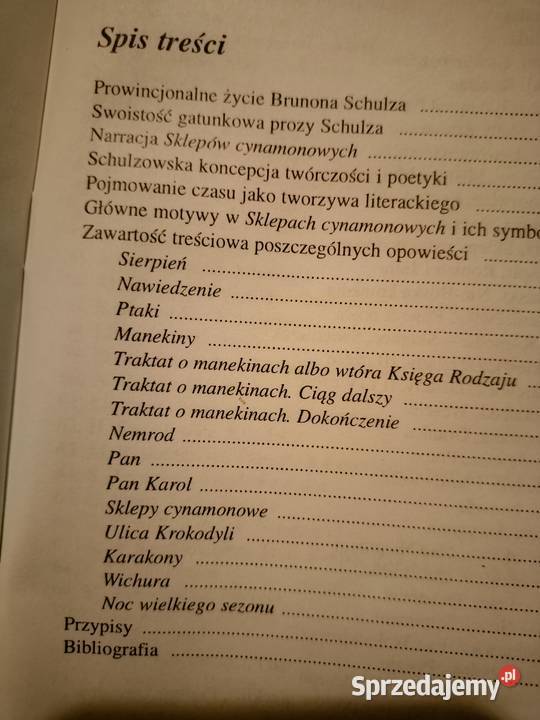 Sklepy cynamonowe analizy literatury księgarnia Warszawa