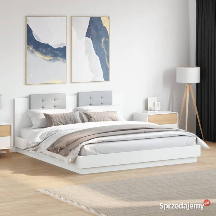 Rama łóżka z wezgłowiem i LED biała 180x200 mazowieckie Warszawa sprzedam