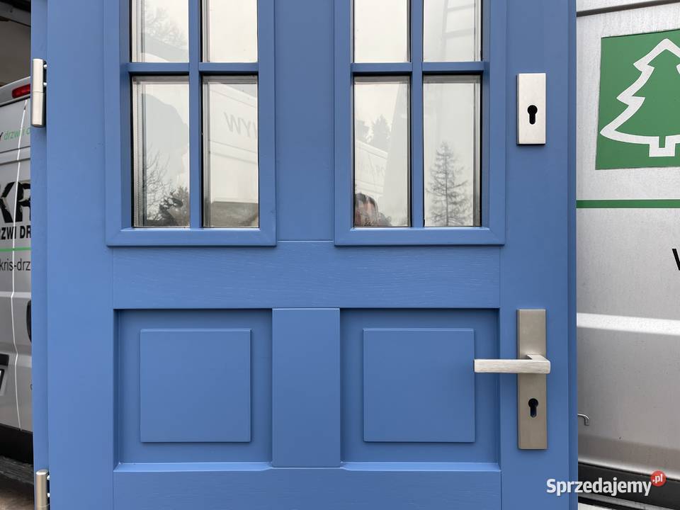 Drzwi zewnętrzne drewniane RĘKI ocieplane Bobrowo sprzedam