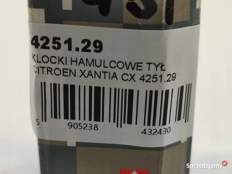 KLOCKI HAMULCOWE TYŁ CITROEN CX I II XANTIA XM Klocki hamulcowe