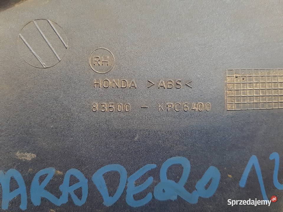 HONDA XL 125 VARADERO OGON OWIEWKA TYŁ ZADUPEK