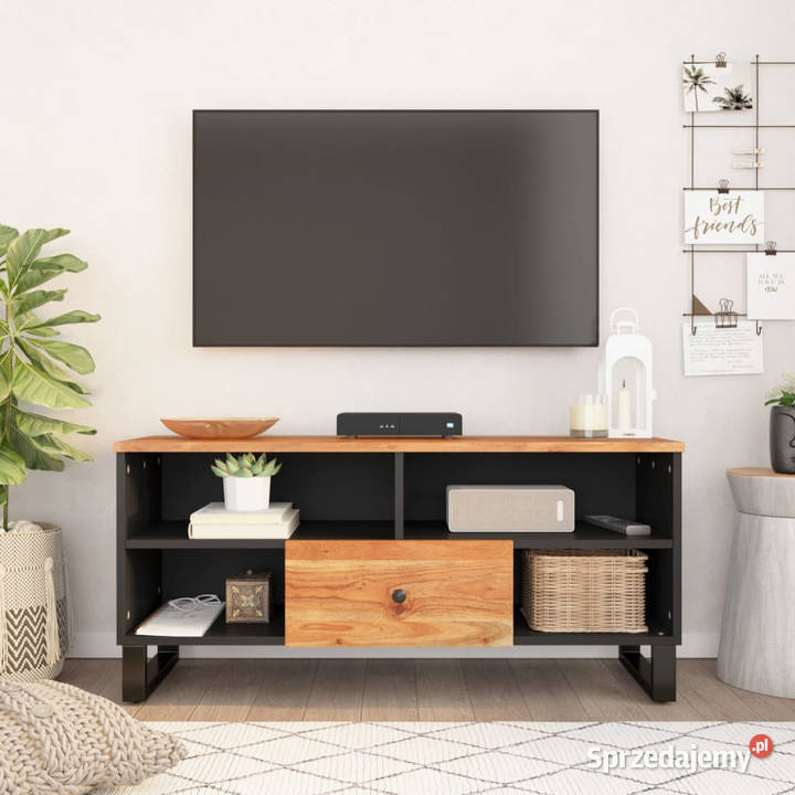 Szafka RTV 100x33x46 akacja i materiał Warszawa