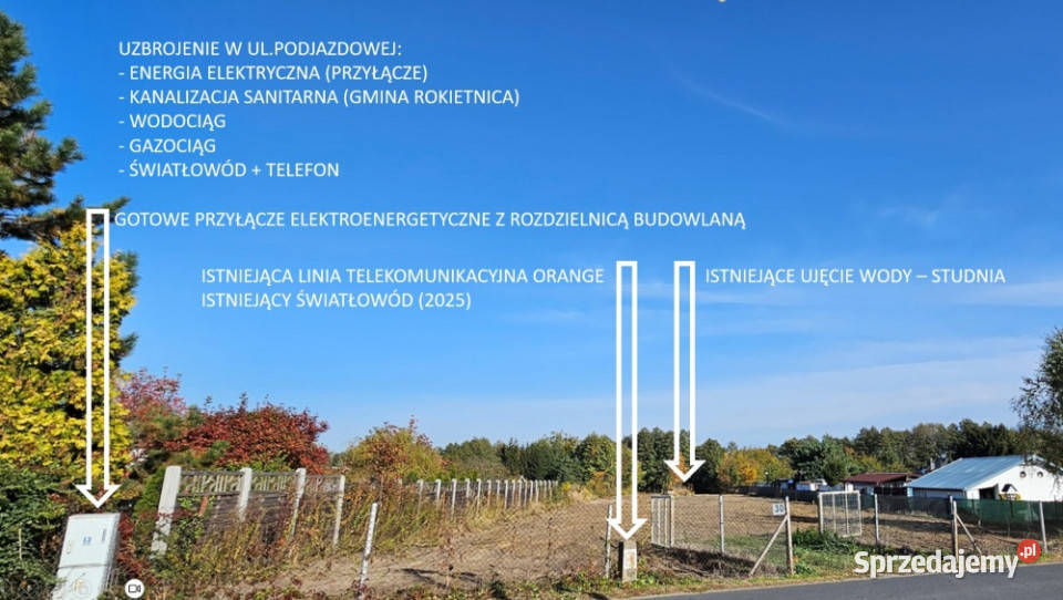 Działka budowlana o powierzchni 5386m2 z MPZP siatka Kiekrz