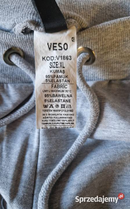 Dres marki Veso rozmiar XL bawełna popielata Bez wzoru Odzież sportowa