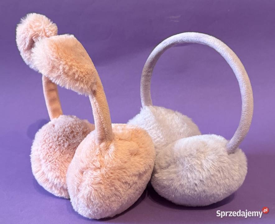 Futrzane nauszniki fioletowe i różowe Galanteria i dodatki Żyrardów