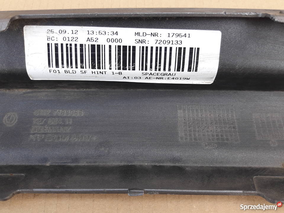 BMW 7 F01 DOKŁADKA ZDERZAKA TYŁ TYLNA 7188065 Bieleń