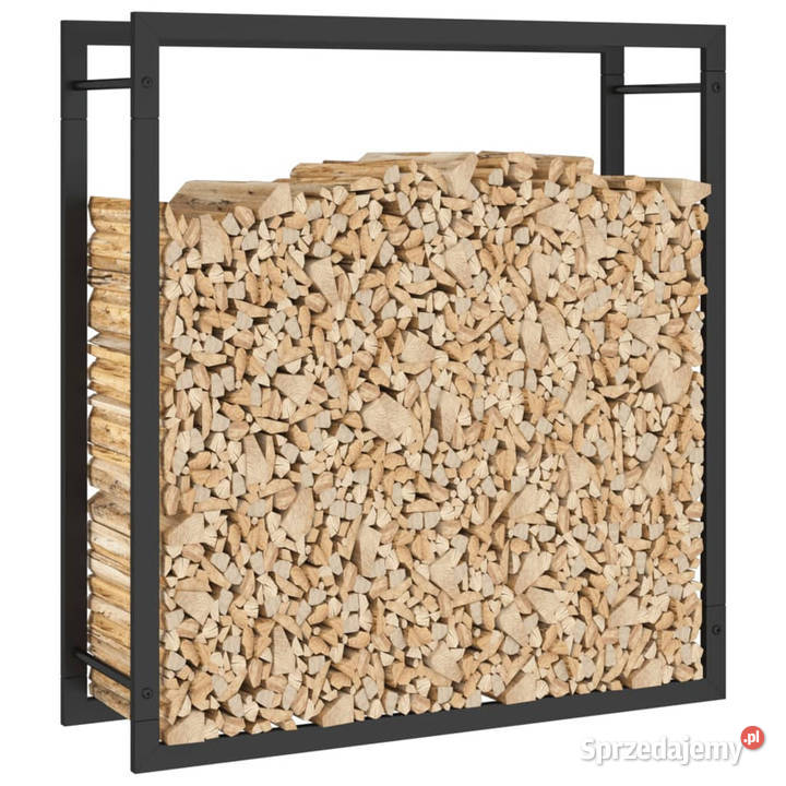 Stojak na drewno matowy czarny 80x28x86 stalowy Warszawa